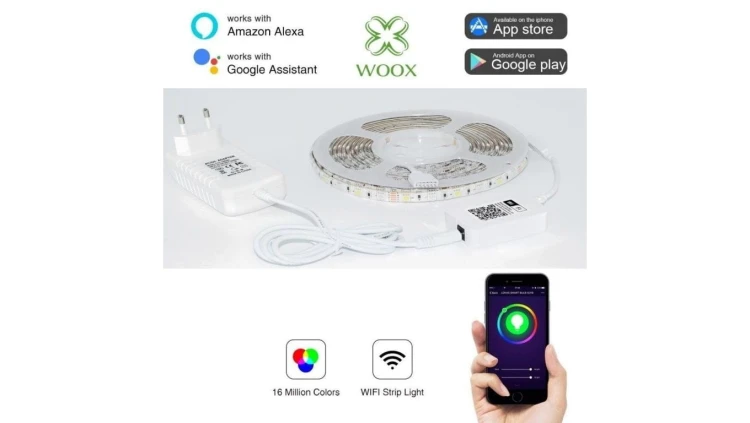 Smart Taśma LED WiFi 5050 RGBW 24W IP65 Woox R5093 /5m/