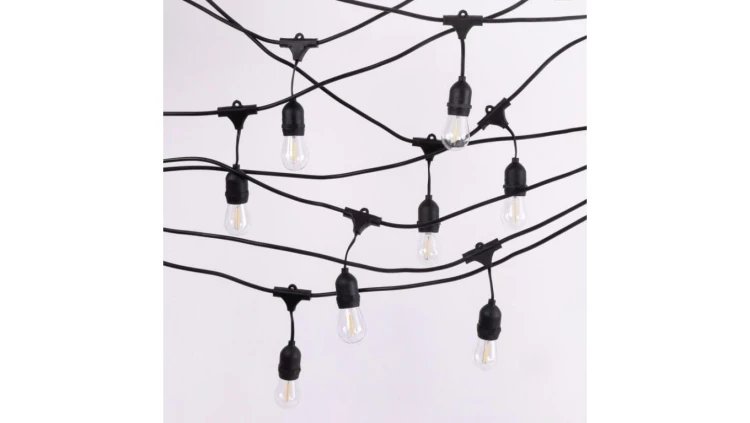 Solarna Girlanda Ogrodowa ZESTAW LED 10m + 10 żarówek filament G45 E27 50lm 2700K