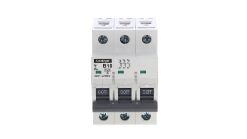 Wyłącznik nadprądowy 3P B 10A 4,5kA AC SCHELINGER A02-G7-3P-B10