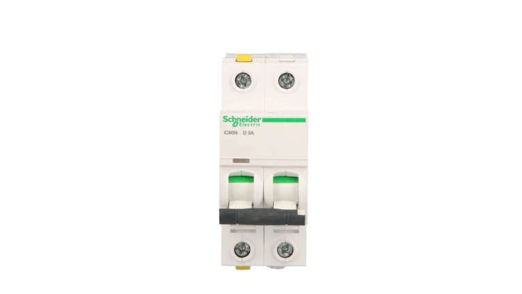 Wyłącznik nadprądowy 2P D 3A 6kA AC iC60N-D3-2 Acti9 A9F05203