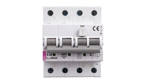 Wyłącznik różnicowo-nadprądowy 4P 25A C 0,03A typ AC KZS-4M 002174026