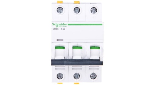 Wyłącznik nadprądowy 3P D 6A 6kA AC iC60N-D6-3 Acti9 A9F05306