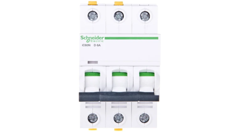 Wyłącznik nadprądowy 3P D 6A 6kA AC iC60N-D6-3 Acti9 A9F05306