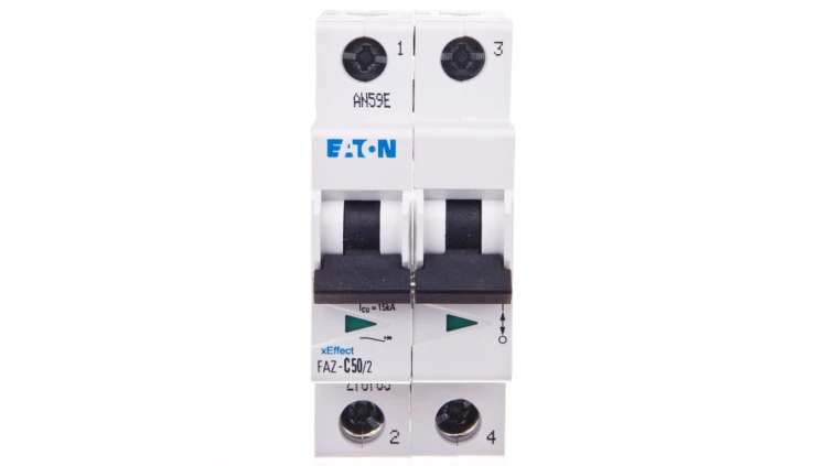 Wyłącznik nadprądowy 2P C 50A 15kA AC FAZ C50/2 278765