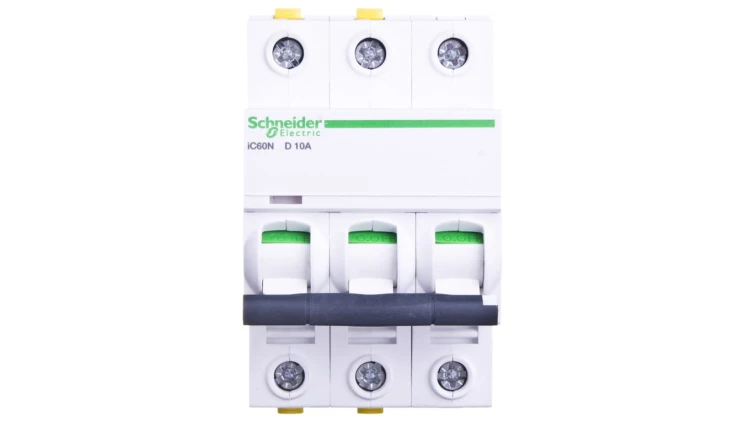 Wyłącznik nadprądowy 3P D 10A 6kA AC iC60N-D10-3 Acti9 A9F05310