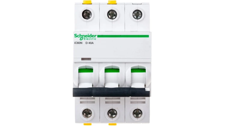 Wyłącznik nadprądowy 3P D 40A 6kA AC iC60N-D40-3 Acti9 A9F05340