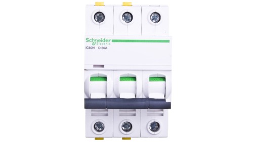 Wyłącznik nadprądowy 3P D 50A 6kA AC iC60N-D50-3 Acti9 A9F05350