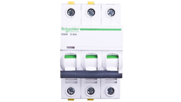 Wyłącznik nadprądowy 3P D 50A 6kA AC iC60N-D50-3 Acti9 A9F05350