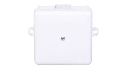 Puszka hermetyczna n/t 86x86x39mm z zaciskiem 5x2,5mm z uszami montaż. IP55 biała 0226-11