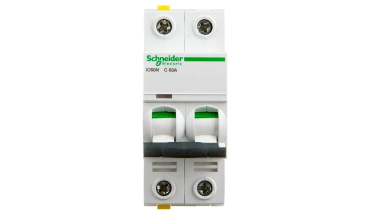 Wyłącznik nadprądowy 2P C 63A 6kA AC iC60N-C63-2 Acti9 A9F04263