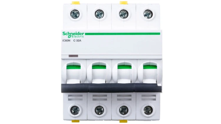 Wyłącznik nadprądowy 4P C 32A 6kA AC iC60N-C32-4 Acti9 A9F04432