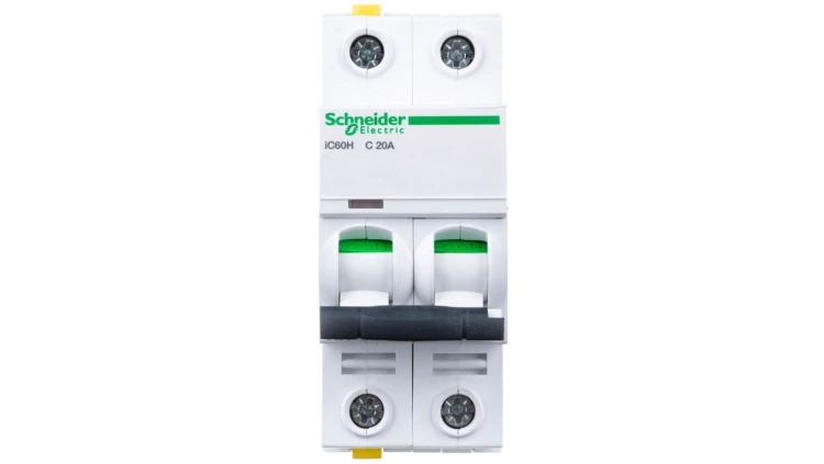 Wyłącznik nadprądowy 2P C 20A 10kA AC iC60H-C20-2 Acti9 A9F07220