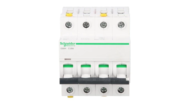 Wyłącznik nadprądowy 4P C 25A 10kA AC iC60H-C25-4 Acti9 A9F07425