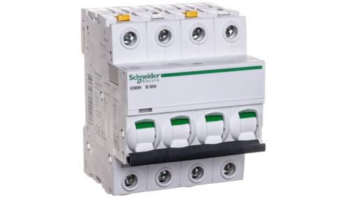 Wyłącznik nadprądowy 4P B 50A 6kA AC iC60N-B50-4 Acti9 A9F03450