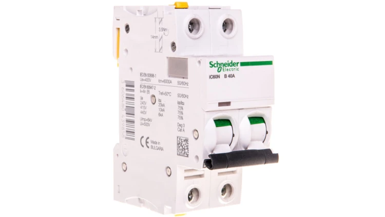 Wyłącznik nadprądowy 2P B 40A 6kA AC iC60N-B40-2 Acti9 A9F03240