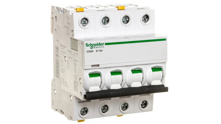 Wyłącznik nadprądowy 4P B 16A 6kA AC iC60N-B16-4 Acti9 A9F03416
