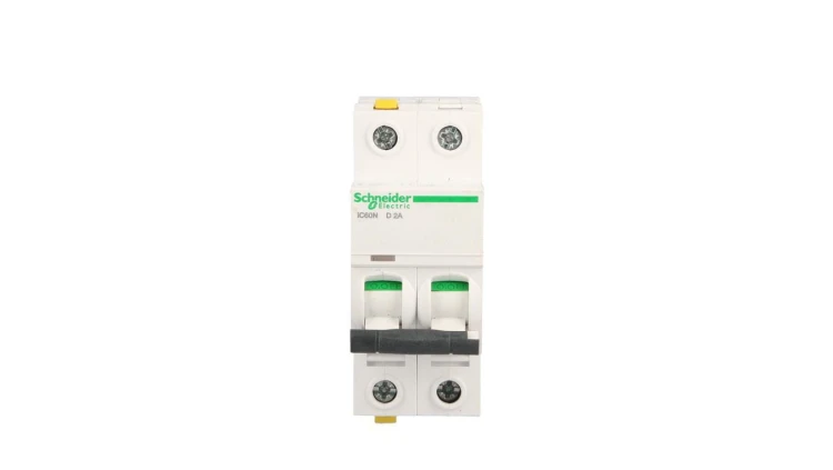 Wyłącznik nadprądowy 2P D 2A 6kA AC iC60N-D2-2 Acti9 A9F05202