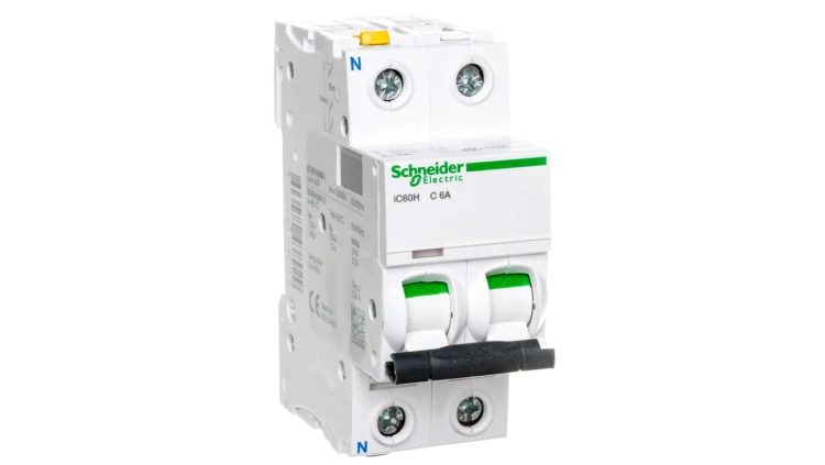 Wyłącznik nadprądowy 1P+N C 6A 10kA AC iC60H-C6-1N Acti9 A9F07606