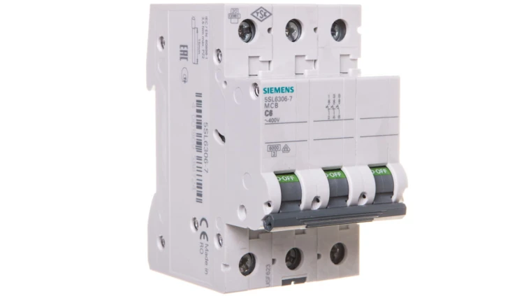 Wyłącznik nadprądowy 3P C 6A 6kA AC SENTRON 5SL6306-7
