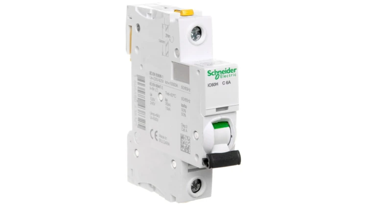 Wyłącznik nadprądowy 1P C 6A 10kA AC iC60H-C6 Acti9 A9F07106