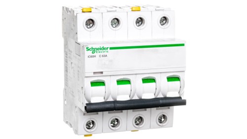 Wyłącznik nadprądowy 4P C 63A 10kA AC iC60H-C63-4 Acti9 A9F07463