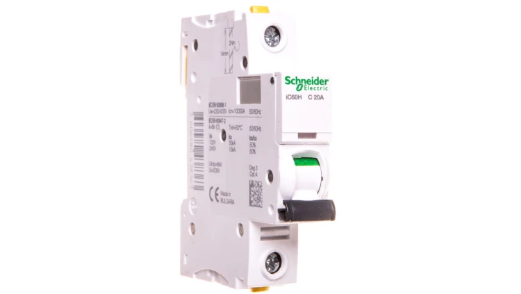 Wyłącznik nadprądowy 1P C 20A 10kA AC iC60H-C20 Acti9 A9F07120