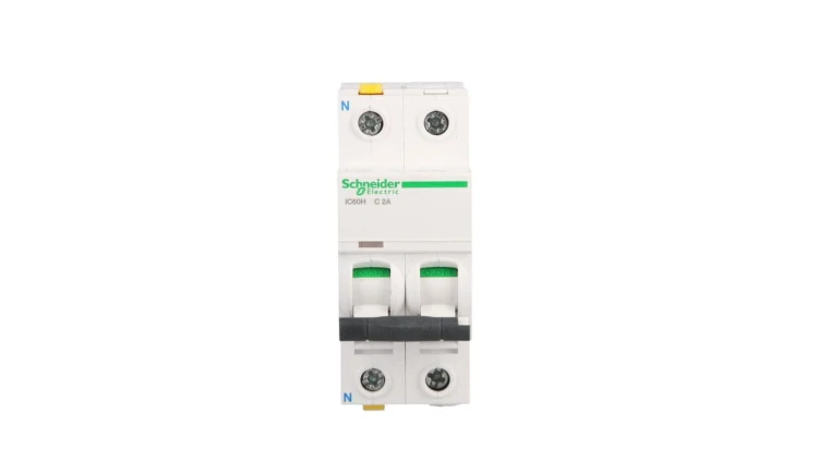 Wyłącznik nadprądowy 1P+N C 2A 10kA AC iC60H-C2-1N Acti9 A9F07602