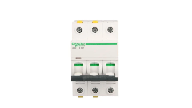 Wyłącznik nadprądowy 3P D 20A 15kA AC iC60H-D20-3 Acti9 A9F08320