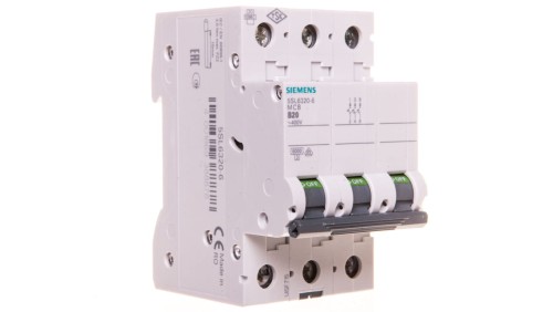 Wyłącznik nadprądowy 3P B 20A 6kA AC SENTRON 5SL6320-6