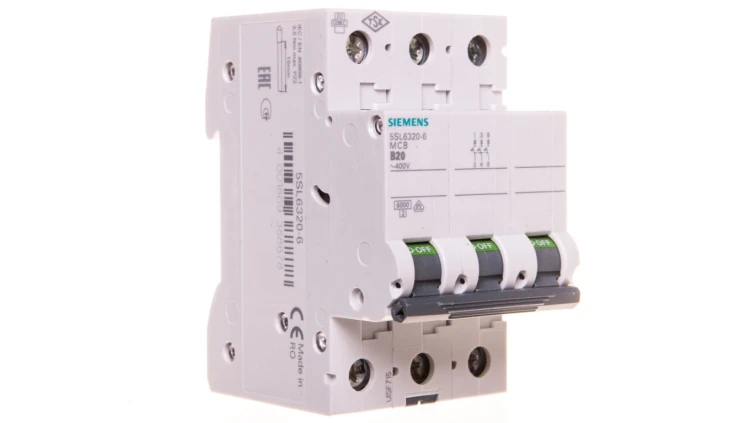 Wyłącznik nadprądowy 3P B 20A 6kA AC SENTRON 5SL6320-6