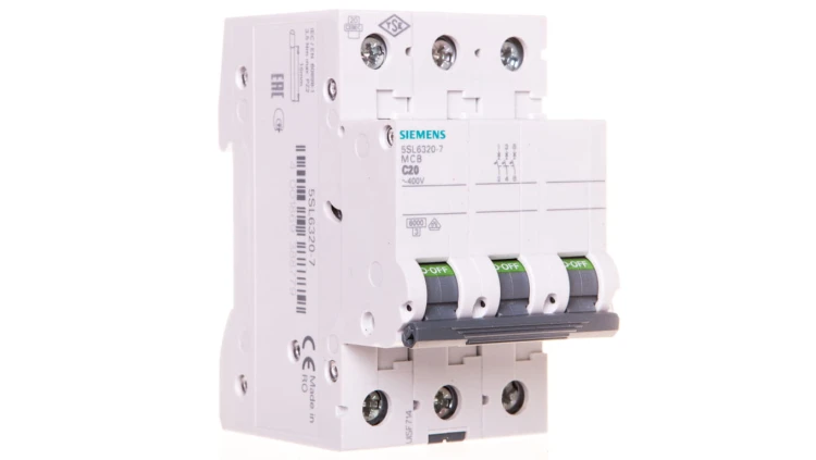 Wyłącznik nadprądowy 3P C 20A 6kA AC SENTRON 5SL6320-7