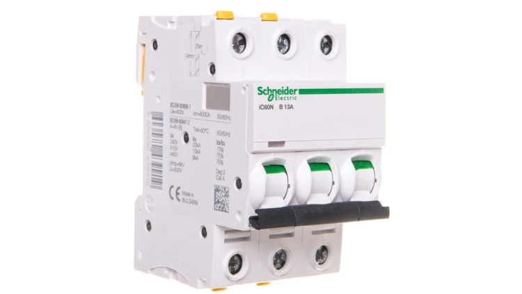Wyłącznik nadprądowy 3P B 13A 6kA AC iC60N-B13-3 Acti9 A9F03313