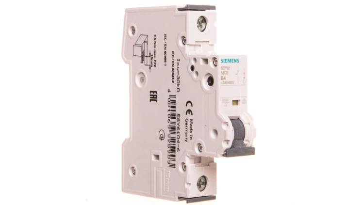 Wyłącznik nadprądowy 1P B 4A 6kA AC SENTRON 5SY6104-6