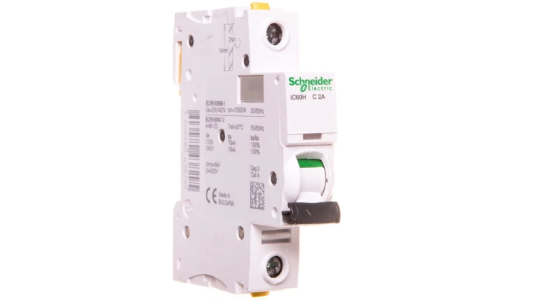 Wyłącznik nadprądowy 1P C 2A 10kA AC iC60H-C2 Acti9 A9F07102