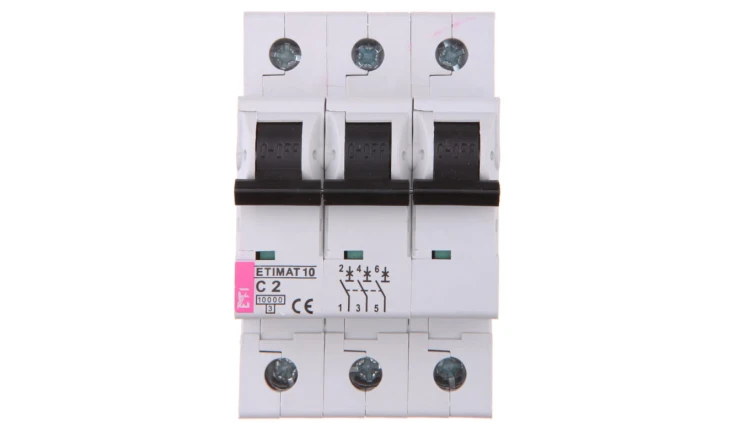 Wyłącznik nadprądowy 3P C 2A 10kA AC ETIMAT10 002135708