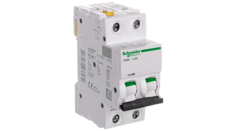 Wyłącznik nadprądowy 2P C 6A 10kA AC iC60H-C6-2 Acti9 A9F07206