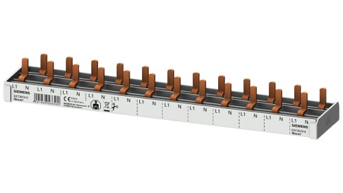 Szyna łączeniowa 1P+N 10mm2 sztyftowa 12 modułowa dla Wyłączników 1P+N wąskich (5SV1 5SV6 5SL60) pełna izolacja 5ST3674-0