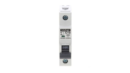 Wyłącznik nadprądowy 1P C 10A 4,5kA AC SCHELINGER A02-G7-1P-C10