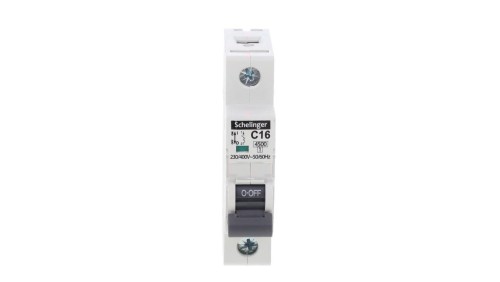 Wyłącznik nadprądowy 1P C 16A 4,5kA AC SCHELINGER A02-G7-1P-C16