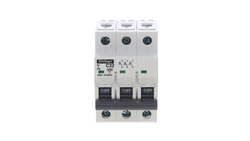 Wyłącznik nadprądowy 3P C 32A 6kA AC SCHELINGER A02-G7-3P-C32