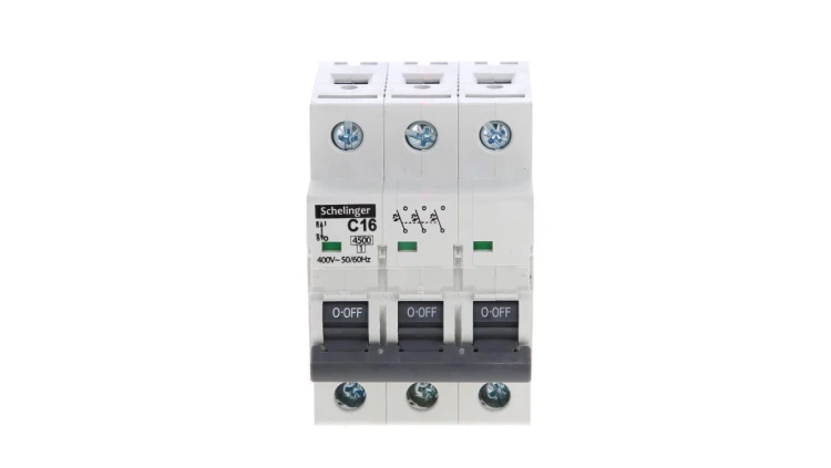 Wyłącznik nadprądowy 3P C 16A 4,5kA AC SCHELINGER A02-G7-3P-C16