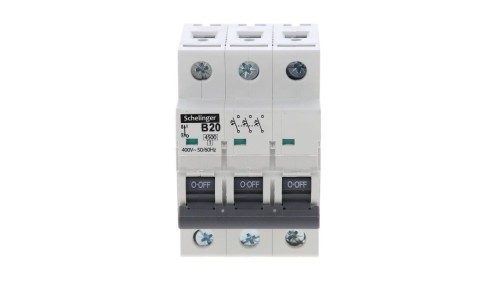 Wyłącznik nadprądowy 3P B 20A 4,5kA AC SCHELINGER A02-G7-3P-B20