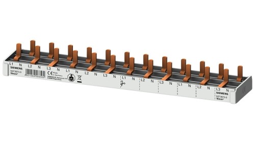 Szyna łączeniowa 3P+N 10mm2 sztyftowa 12 modułowa dla Wyłączników 1P+N wąskich (5SV1 5SV6 5SL60) pełna izolacja 5ST3673-0