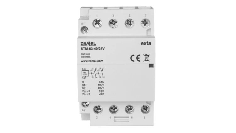 Stycznik modułowy instalacyjny 63A 4xZ 244V AC/DC typ: STM-63-40/24V EXT10000300