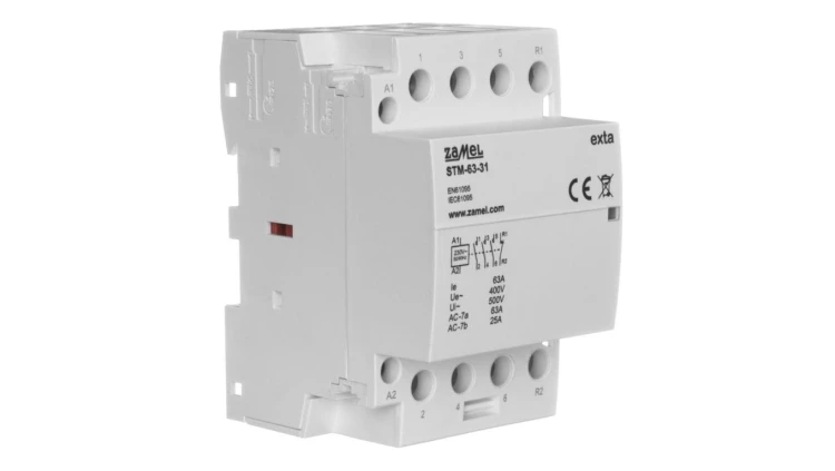 Stycznik modułowy instalacyjny 63A 3Z+1R 230V AC typ: STM-63-31 EXT10000301