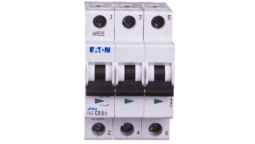 Wyłącznik nadprądowy 3P C 0,5A 15kA AC FAZ C05/3 278856