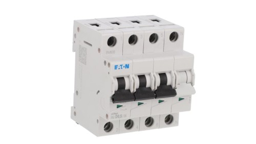 Wyłącznik nadprądowy 3P+N D 0,5A 15kA AC FAZ-D0,5/3N 278982