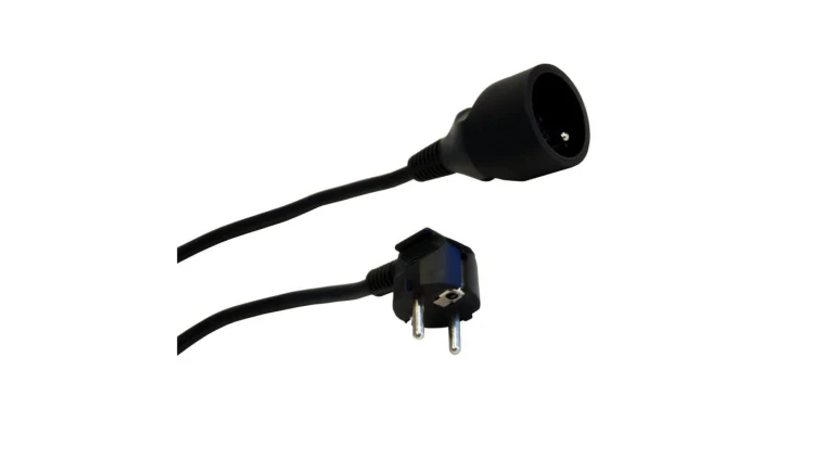Przedłużacz 1-gniazdowy, 5m, 3x1,5mm OWY czarny 28223