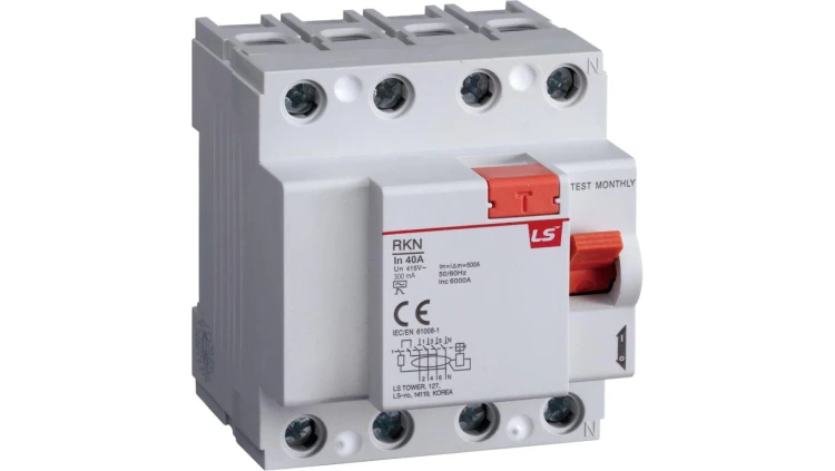 Wyłącznik różnicowoprądowy 4P 40A 0,3A typ A RKN4P 40A 300MAA 06220464R0
