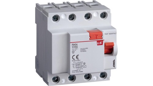 Wyłącznik różnicowoprądowy 4P 63A 0,3A typ A RKN4P 63A 300MAA 06220467R0
